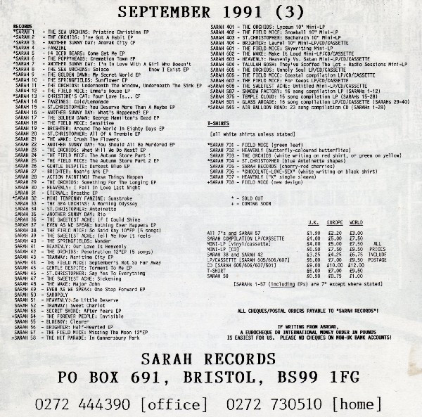 Brighter - Half-Hearted | Sarah Records (sarah 56) - 4