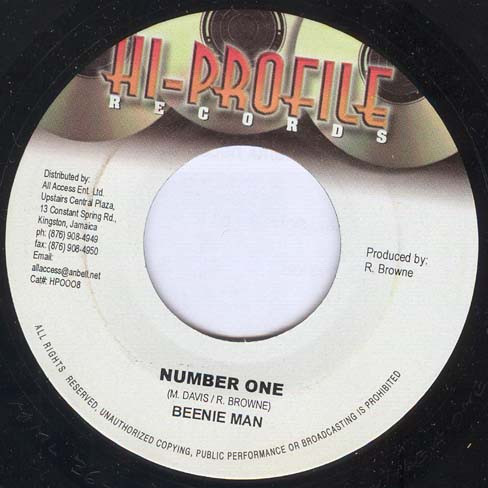 Beenie Man - Number One | Hi-Profile Records (HPRB0022) - 3