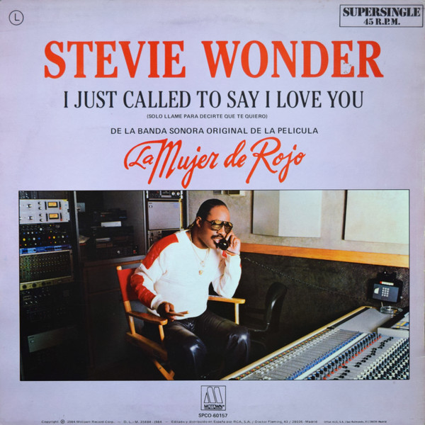 Stevie Wonder - I Just Called To Say I Love You = Solo Llame Para Decirte Que Te Quiero | Motown (SPCO- 60157) - 2 Stevie Wonder - I Just Called To Say I Love You = Solo Llame Para Decirte Que Te Quiero | Motown (SPCO- 60157) - 2