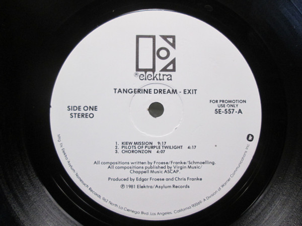 Tangerine Dream - Exit | Elektra (5E-557) - 2 Tangerine Dream - Exit | Elektra (5E-557) - 2