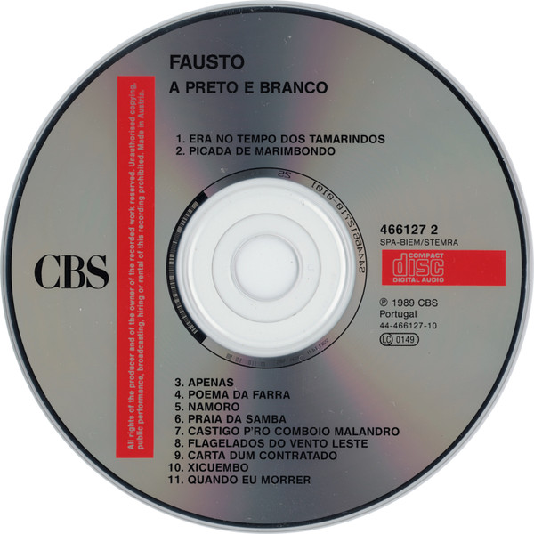 Fausto Bordalo Dias - A Preto E Branco | CBS (466127 2) - 3