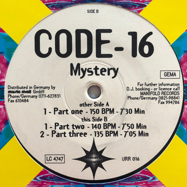 Code-16 - Mystery | United Ravers Records (URR 016) - main