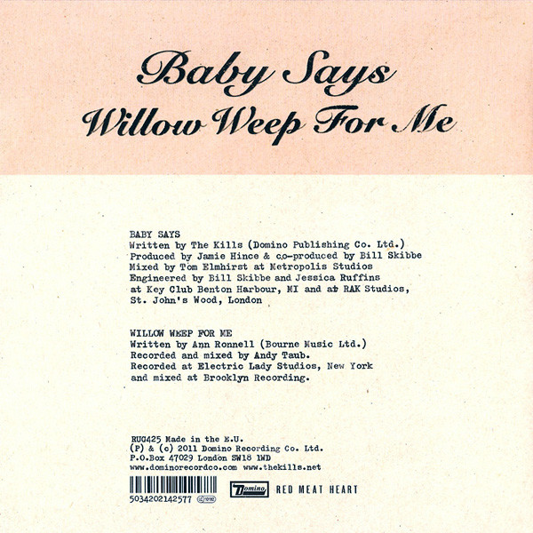 The Kills - Baby Says | Domino (RUG425) - 2 The Kills - Baby Says | Domino (RUG425) - 2