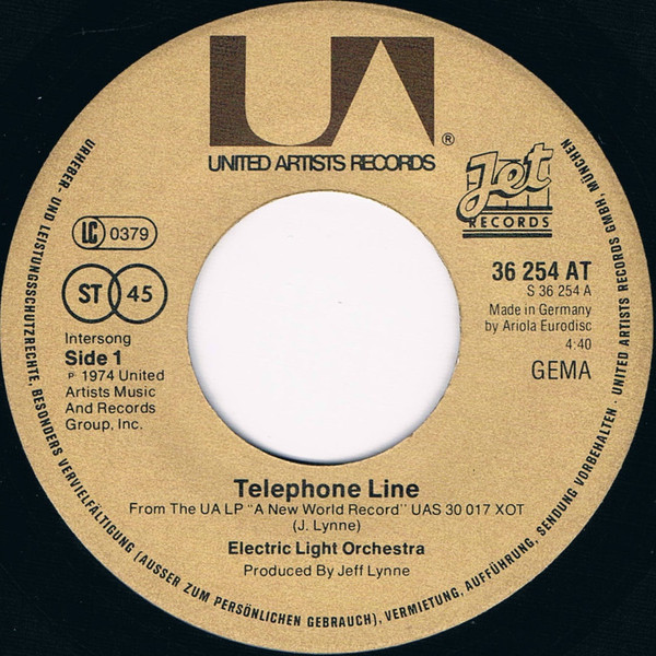 Electric Light Orchestra - Telephone Line | United Artists Records (36 254 AT) - 3