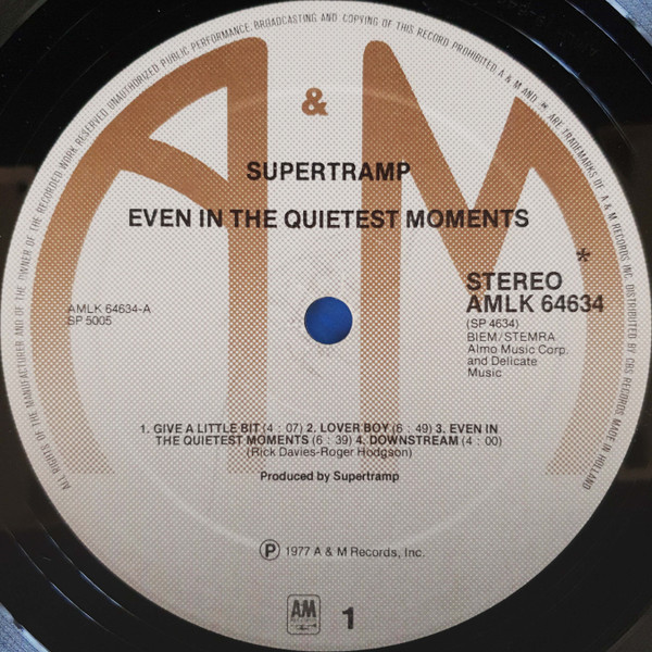 Supertramp - Even In The Quietest Moments... | A&M Records (AMLK 64634) - 3 Supertramp - Even In The Quietest Moments... | A&M Records (AMLK 64634) - 3