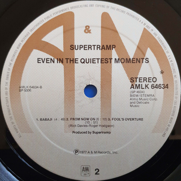 Supertramp - Even In The Quietest Moments... | A&M Records (AMLK 64634) - 4 Supertramp - Even In The Quietest Moments... | A&M Records (AMLK 64634) - 4