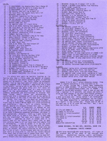 The Sugargliders - Trumpet Play | Sarah Records (SARAH 77) - 3