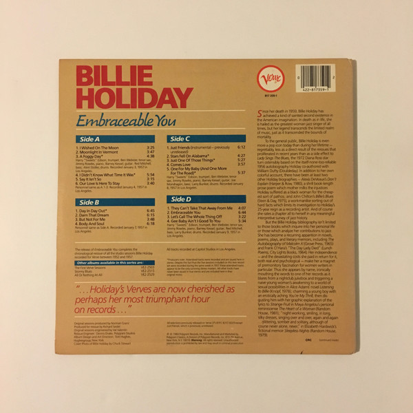 Billie Holiday - Embraceable You | Verve Records (817 359-1) - 2