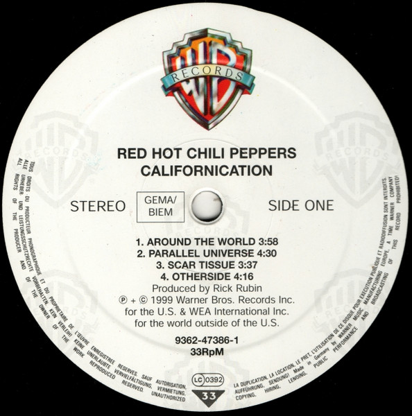 Red Hot Chili Peppers - Californication | Warner Bros. Records (9362-47386-1) - 3 Red Hot Chili Peppers - Californication | Warner Bros. Records (9362-47386-1) - 3