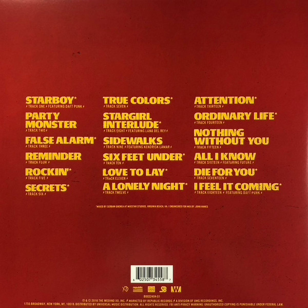 The Weeknd - Starboy | XO (B0032404-01) - 2