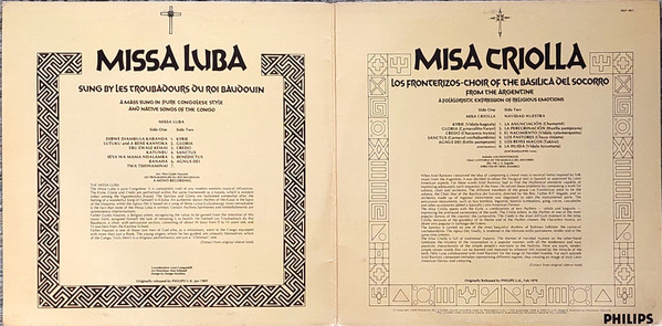 Les Troubadours Du Roi Baudouin / Los Fronterizos - Cantoría De La Basílica Del Socorro - Missa Luba / Missa Criolla | Philips (9199 867) - main