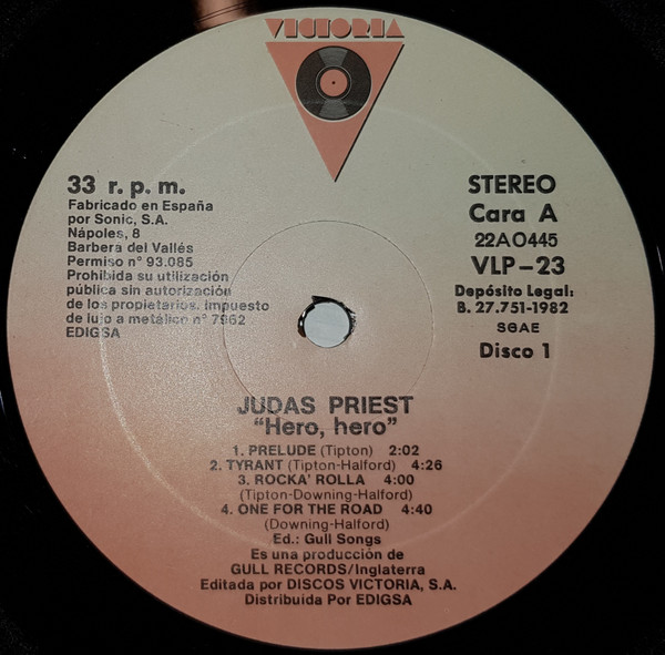 Judas Priest - Hero, Hero | Victoria (VLP-23) - 3 Judas Priest - Hero, Hero | Victoria (VLP-23) - 3