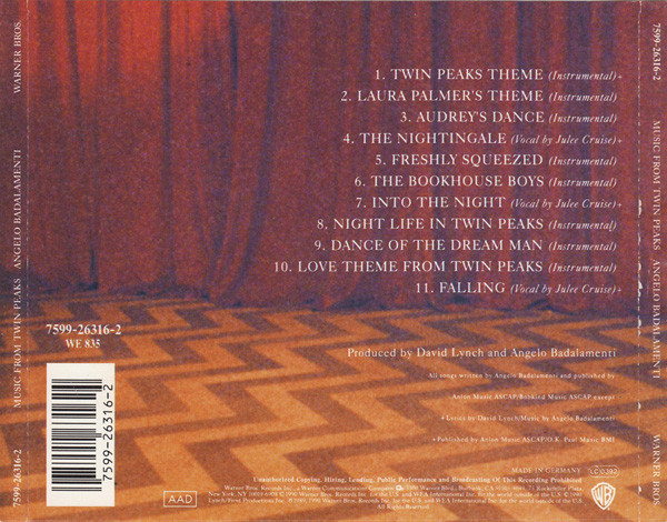 Angelo Badalamenti - Music From Twin Peaks | Warner Bros. Records (7599-26316-2) - 2 Angelo Badalamenti - Music From Twin Peaks | Warner Bros. Records (7599-26316-2) - 2