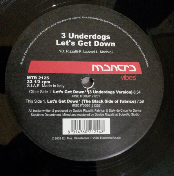 3 Underdogs - Lets Get Down | Mantra Vibes (MTR2125) - 2 3 Underdogs - Lets Get Down | Mantra Vibes (MTR2125) - 2