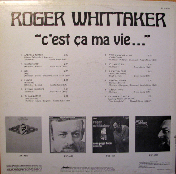 Roger Whittaker - C'est Ça Ma Vie... [Vinyl] | RCA Victor (PCS-4011) - 2