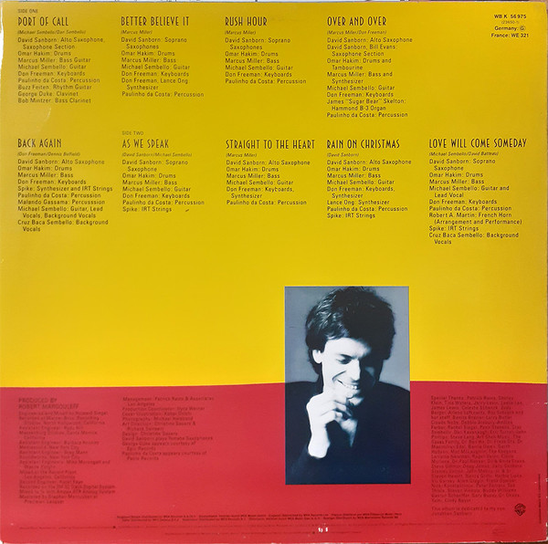 David Sanborn - As We Speak | Warner Bros. Records (WB K 56 975) - 2