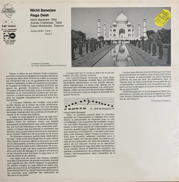 Nikhil Banerjee - Raga Desh | Disques Espérance (ESP 165540) - 2 Nikhil Banerjee - Raga Desh | Disques Espérance (ESP 165540) - 2