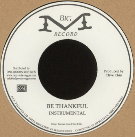 Donovan Carless - Be Thankful | BIG M Record (OR75) - main Donovan Carless - Be Thankful | BIG M Record (OR75) - main
