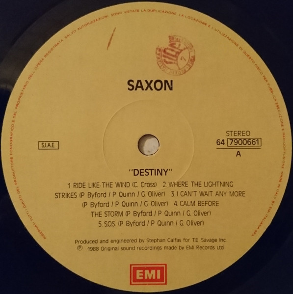 Saxon - Destiny | EMI (64 7900661) - 3 Saxon - Destiny | EMI (64 7900661) - 3