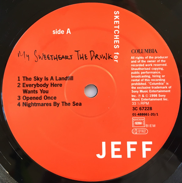 Jeff Buckley - Sketches For My Sweetheart The Drunk | Columbia (3C 67228) - 3 Jeff Buckley - Sketches For My Sweetheart The Drunk | Columbia (3C 67228) - 3