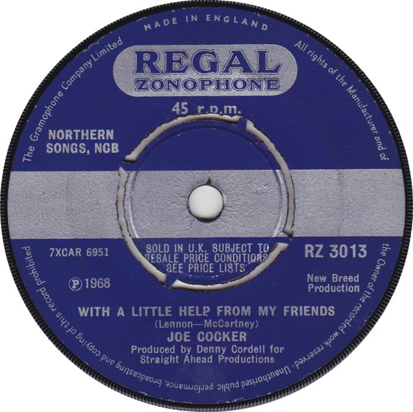 Joe Cocker - With A Little Help From My Friends | Regal Zonophone (RZ 3013) - main