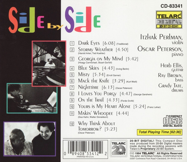 Itzhak Perlman , Oscar Peterson - Side By Side | Telarc (CD-33341) - 2