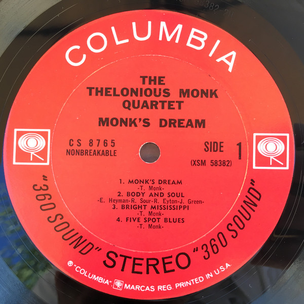 The Thelonious Monk Quartet - Monk's Dream | Columbia (CS 8765) - 3 The Thelonious Monk Quartet - Monk's Dream | Columbia (CS 8765) - 3