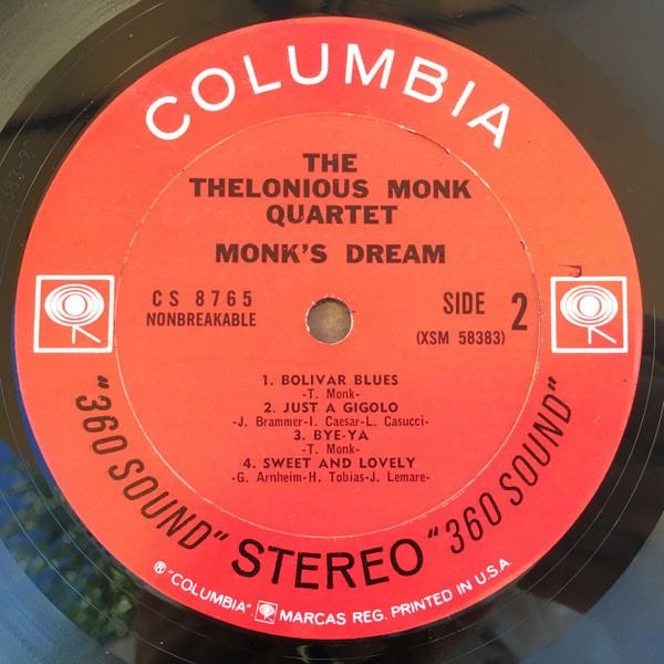 The Thelonious Monk Quartet - Monk's Dream | Columbia (CS 8765) - 4 The Thelonious Monk Quartet - Monk's Dream | Columbia (CS 8765) - 4