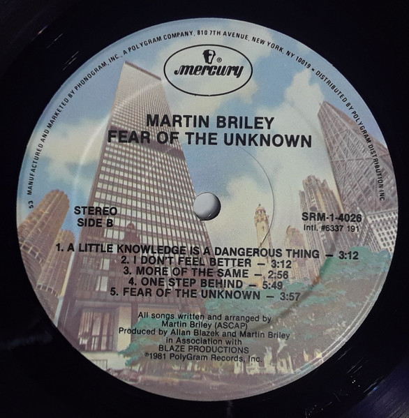 Martin Briley - Fear Of The Unknown | Mercury (SRM-1-4026) - 4 Martin Briley - Fear Of The Unknown | Mercury (SRM-1-4026) - 4