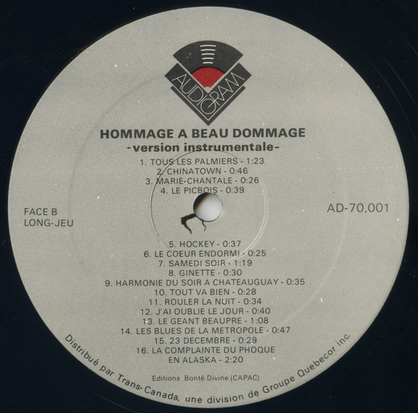 Hommage À Beau Dommage - Hommage À Beau Dommage [Vinyl] | Audiogram (AD-70.001) - 4