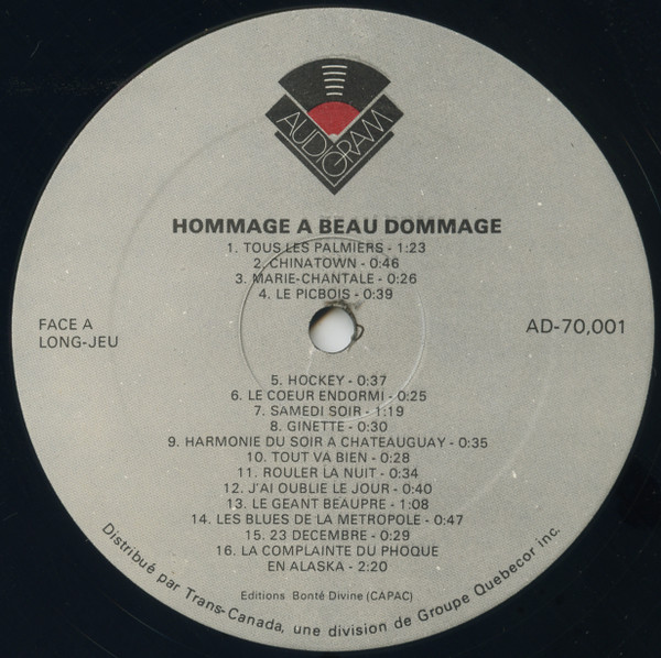Hommage À Beau Dommage - Hommage À Beau Dommage [Vinyl] | Audiogram (AD-70.001) - 3
