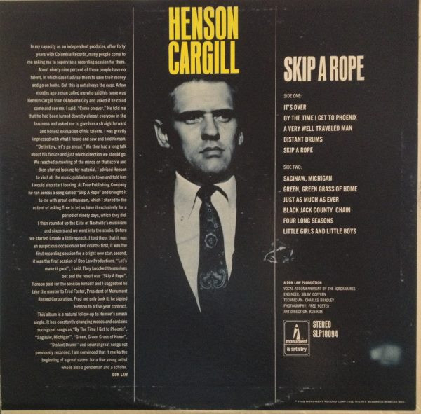Henson Cargill - Skip A Rope | Monument (SLP18094) - 2