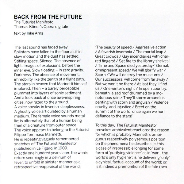 Thomas Köner - The Futurist Manifesto | Von (VON 022) - 4
