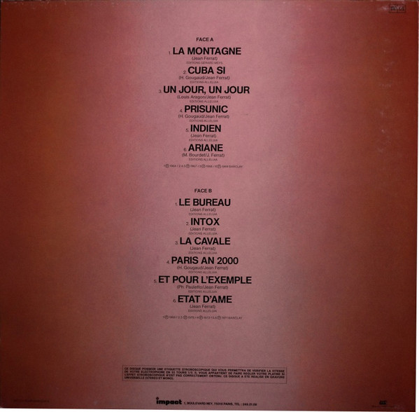 Jean Ferrat - Volume 2 Enregistrements Originaux [Vinyl] | Barclay (6886 472) - 2