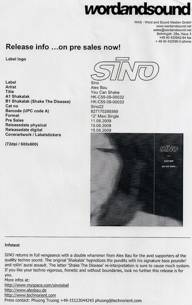 Alex Bau - You Can Shake | Sino (Sino22) - main