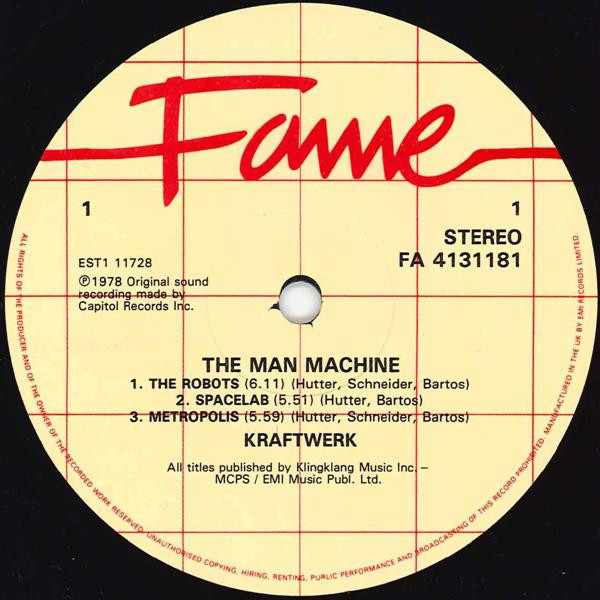 Kraftwerk - The Man Machine | Fame (FA 41 3118 1) - 3