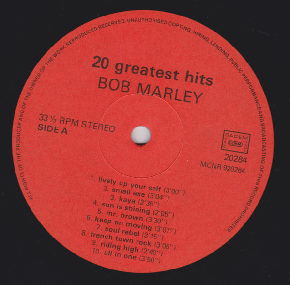 Bob Marley - 20 Greatest Hits | Masters (MA 20284) - 3