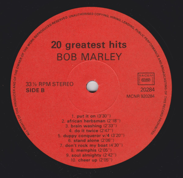 Bob Marley - 20 Greatest Hits | Masters (MA 20284) - 4