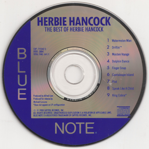 Herbie Hancock - The Best Of Herbie Hancock | Blue Note (CDP 7 91142 2) - 3 Herbie Hancock - The Best Of Herbie Hancock | Blue Note (CDP 7 91142 2) - 3