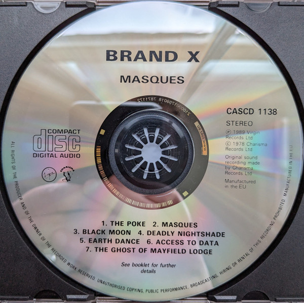 Brand X - Masques | Virgin (CASCD 1138) - 4 Brand X - Masques | Virgin (CASCD 1138) - 4