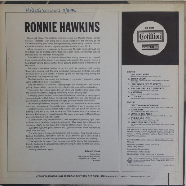 Ronnie Hawkins - Ronnie Hawkins | Cotillion (SD 9019) - 2 Ronnie Hawkins - Ronnie Hawkins | Cotillion (SD 9019) - 2