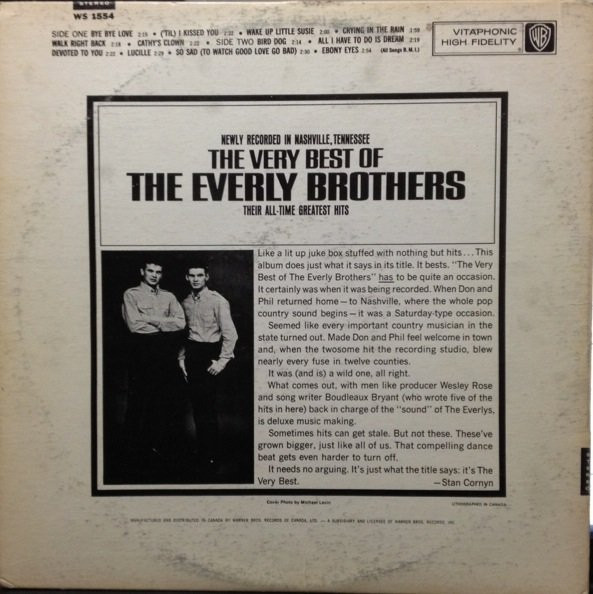 Everly Brothers - The Very Best Of The Everly Brothers | Warner Bros. Records (WS 1554) - 2 Everly Brothers - The Very Best Of The Everly Brothers | Warner Bros. Records (WS 1554) - 2