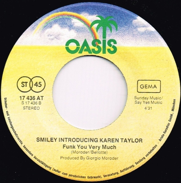 Smiley Introducing Karen Taylor - Doctor Funk / Funk You Very Much | Oasis (17 436 AT) - 4