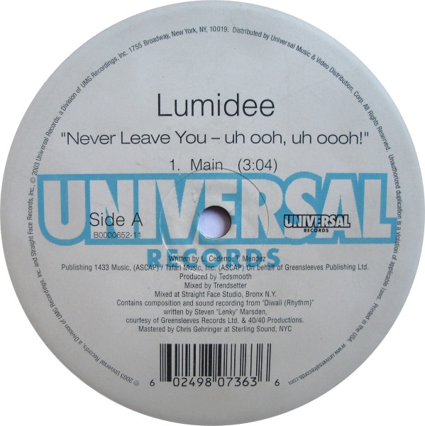 Lumidee - Never Leave You - Uh Ooh, Uh Oooh! | Universal Records (B0000652-11) - 3
