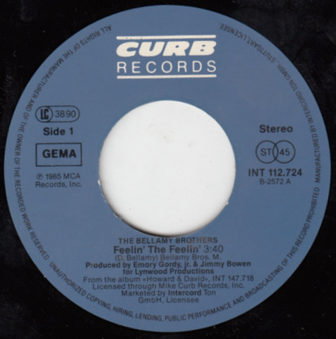 Bellamy Brothers - Feelin' The Feelin' | Curb Records (INT 112.724) - 3
