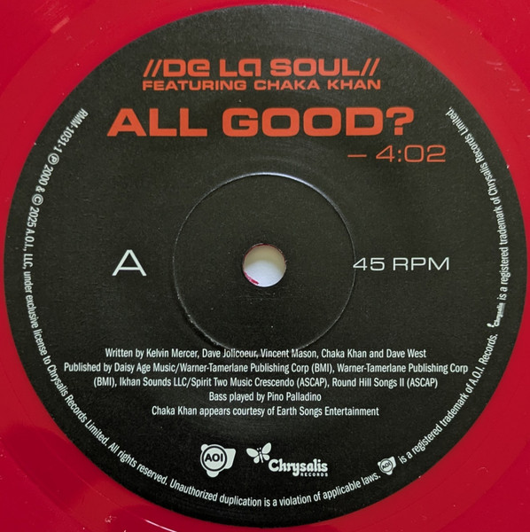 De La Soul - All Good?/Oooh. | AOI Records (RMM-1031-1) - 3 De La Soul - All Good?/Oooh. | AOI Records (RMM-1031-1) - 3