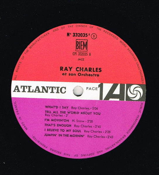 Ray Charles - What'd I Say | Atlantic (332 035) - 3