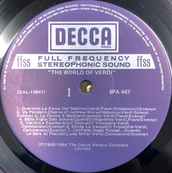 Giuseppe Verdi - The World Of Verdi | Decca (SPA 447) - 3