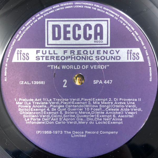 Giuseppe Verdi - The World Of Verdi | Decca (SPA 447) - 4