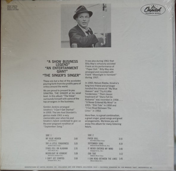 Frank Sinatra - Try A Little Tenderness | Capitol Records (SPC-3452) - 2 Frank Sinatra - Try A Little Tenderness | Capitol Records (SPC-3452) - 2
